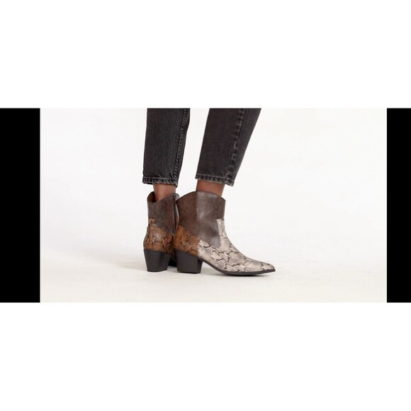 JUSTFAB Women's Violet Western Booties, Violet Brown 7.5 SKU: BS2045608 - Picture 6 of 16